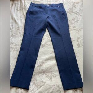 Max Mara Blue Wool Straight Leg Crop Trouser Pants 8 Office Workwear Career Work